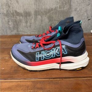 Hoka Tecton X 3 trail running shoe Mens size 10 Pink and Blue Athletic Shoes